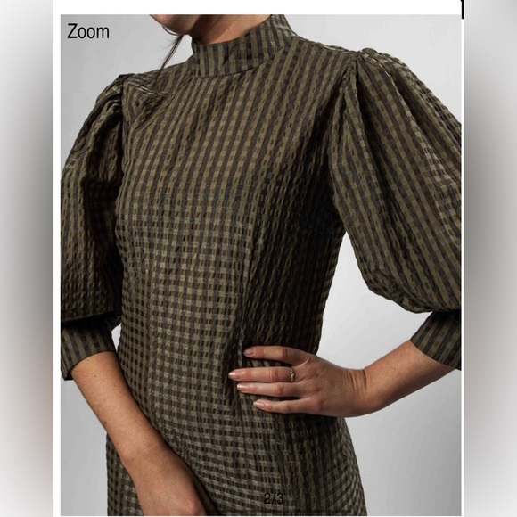 NWOT Ganni Seersucker mini dress - Picture 2 of 8